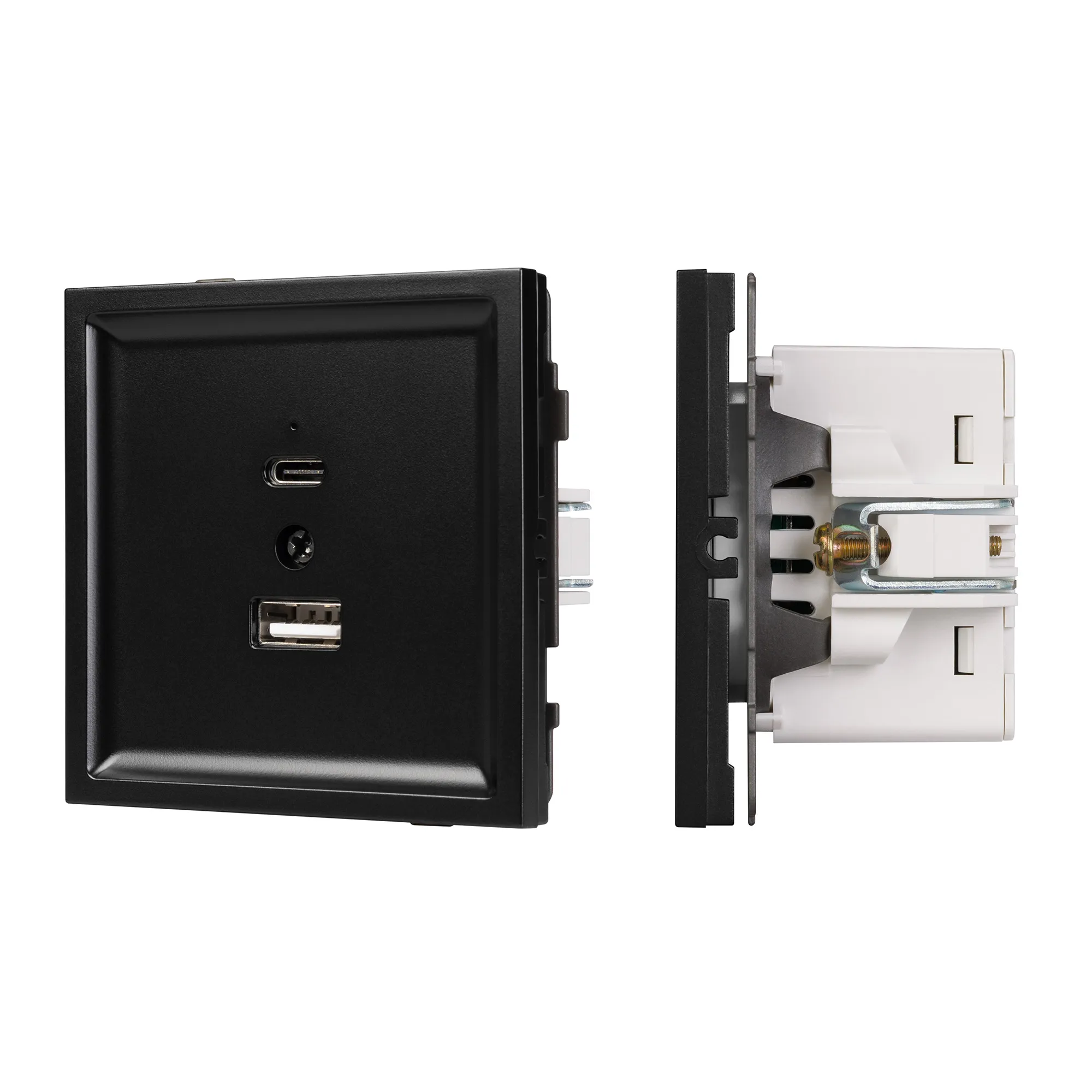 Механизм USB розетки SCT-TENDO-MUAC-PL-BK (5V, 3A, QC3) (Arlight, -) - изображение товара