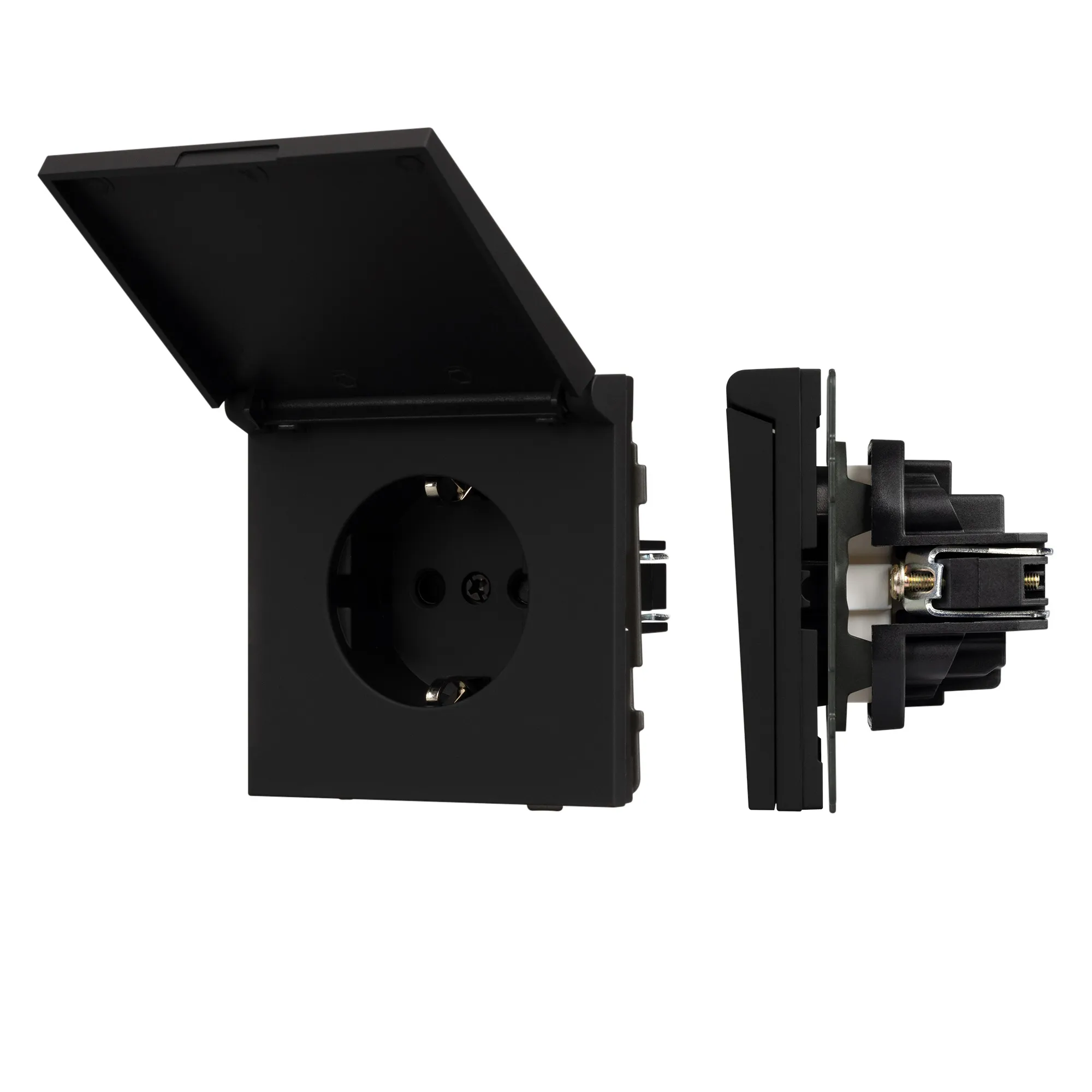 Механизм розетки влагозащищённый SCT-TENDO-MCP-SFPL-BK (230V, 16A) (Arlight, -) - изображение товара