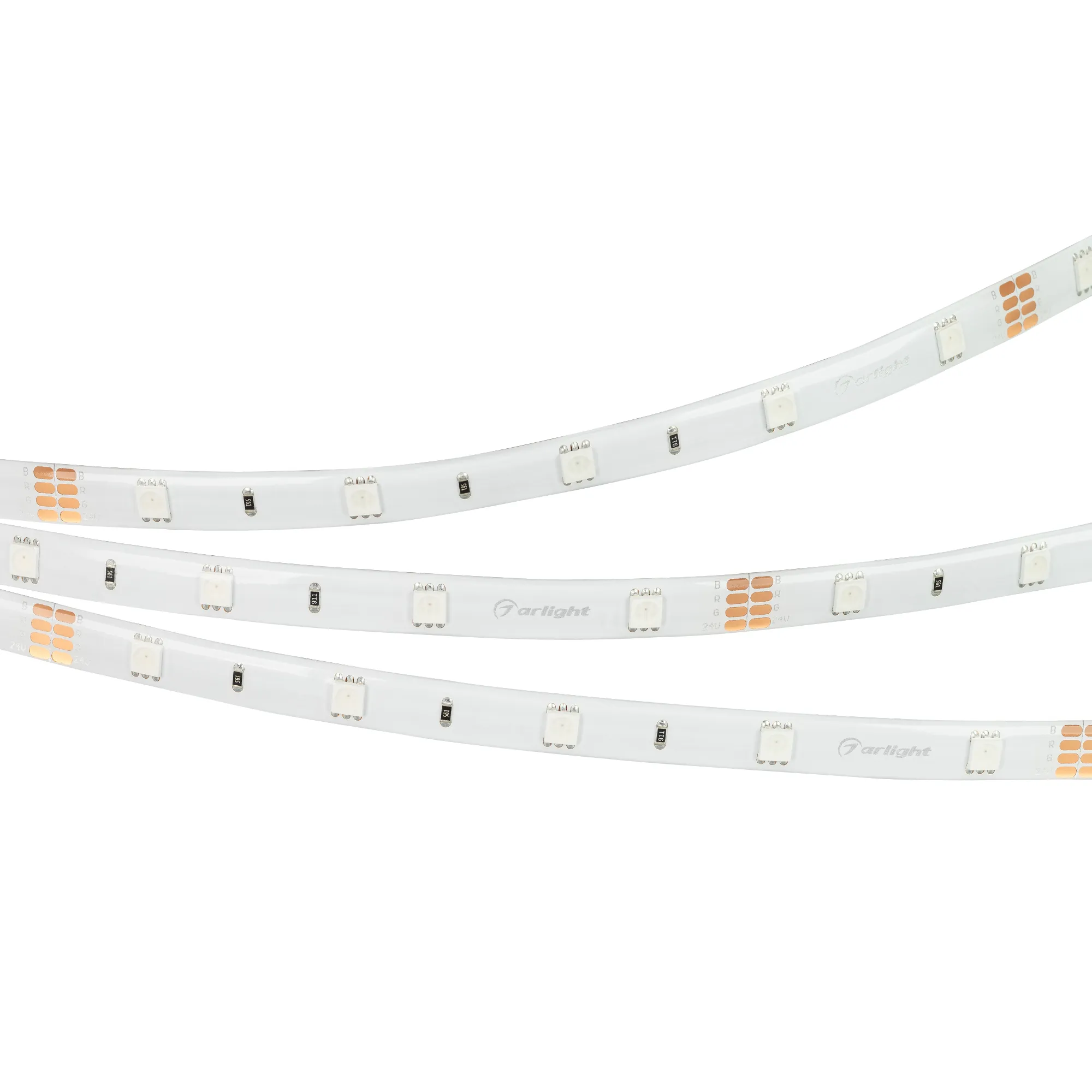 Лента светодиодная RTW 2-5000SE 24V RGB (5060, 150 LED, LUX) (Arlight, 7.2 Вт/м, IP65)