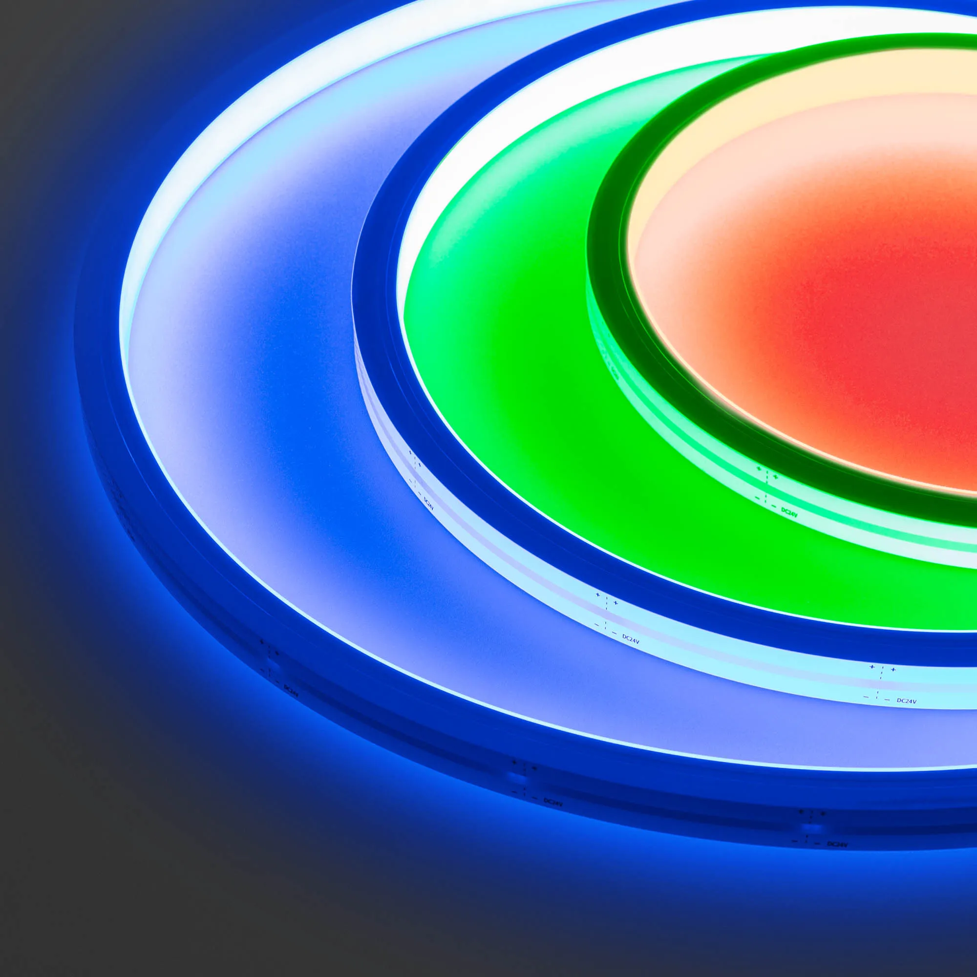 Лента светодиодная герметичная MOONLIGHT-TOP-GM192-13x12mm 24V RGBW-Warm (14.4 W/m, IP67, 5m, wire x2) (Arlight, Вывод боковой, 3 года) - изображение товара